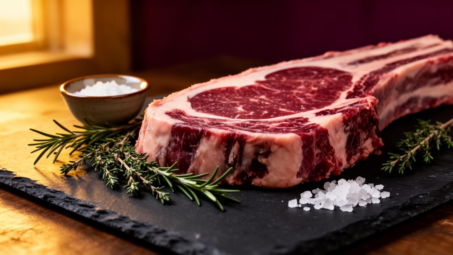 Trockengereifter Ribeye am Knochen – Landmetzgerei Löbach, Ruppichteroth